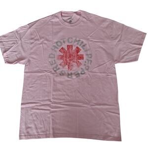 Red Hot Chili Peppers Distressed Graphic T-Shirt Funk Rock Band Pink Siz XL NWOT